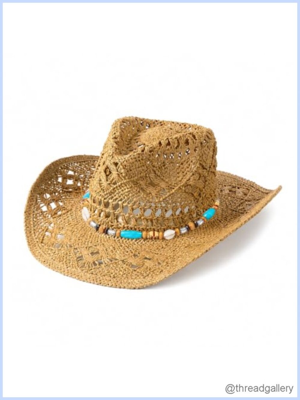 Hand-Woven Straw Western Cowboy Sun Hat Wide Brim UPF 50